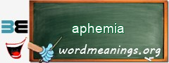 WordMeaning blackboard for aphemia